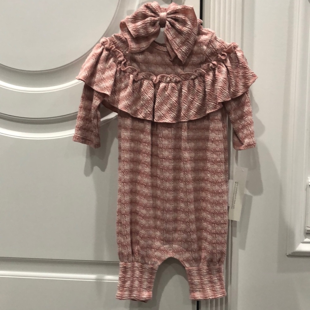 2 Piece Mauve Striped Romper